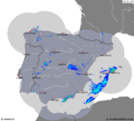 imagens da precipitação de Portugal 02:20 UTC