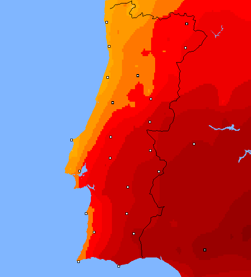 temp. m&aacute;x. Portugal